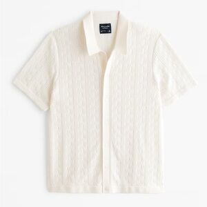 Abercrombie Stitch Button-Through Sweater Polo - Sz M